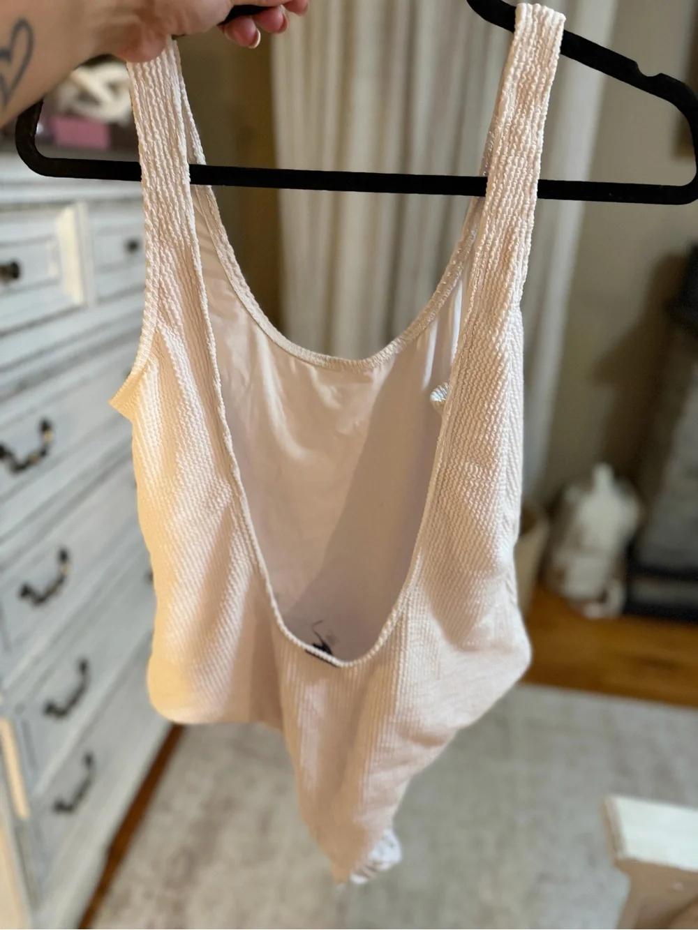 Kendall & Kylie Textured Scoop One-Piece Swimsuit - Off-White